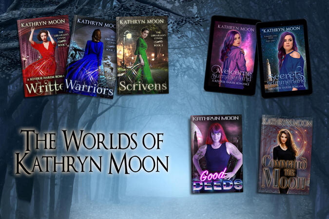 Promo graphic for The Worlds of Kathryn Moon